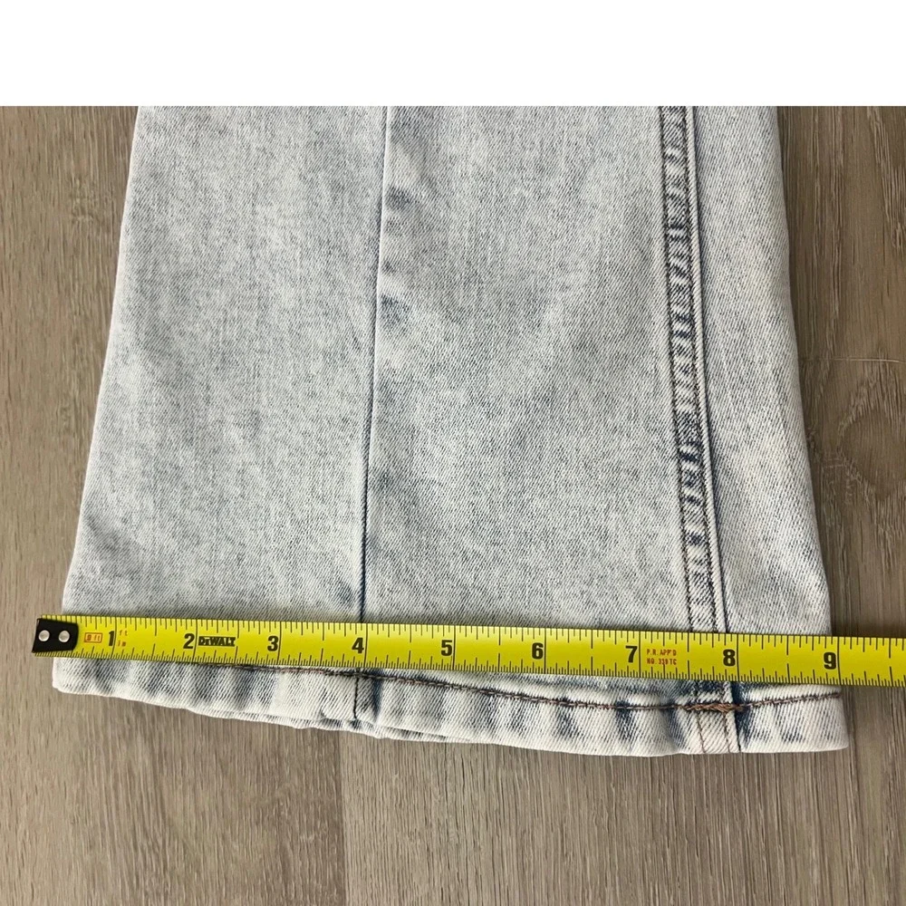Justice Girls Light Acid Wash Flare Cargo Jeans‎ Size 10 Double Button Y2K Retro